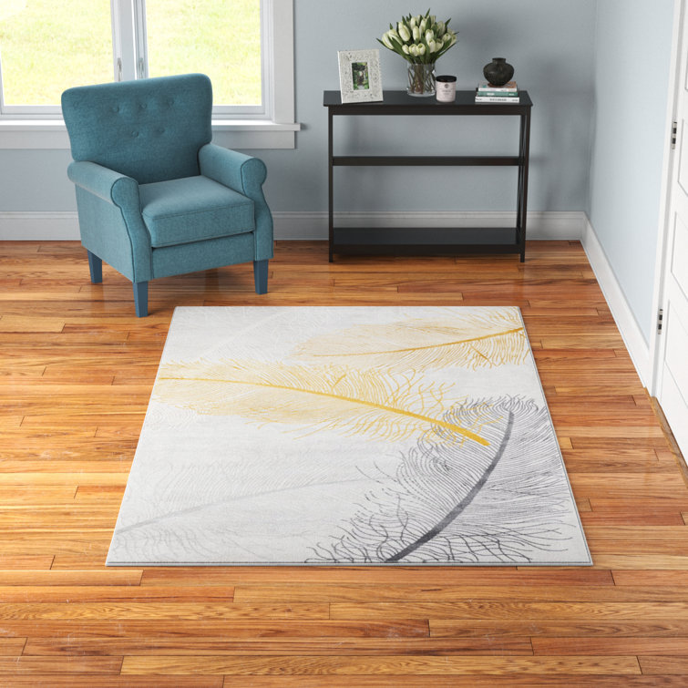Andover Mills™ Hollen Floral Yellow/Gray Area Rug & Reviews Wayfair